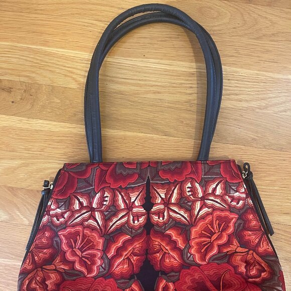Pineda Covalin Red Floral Purse - Picture 1 of 4